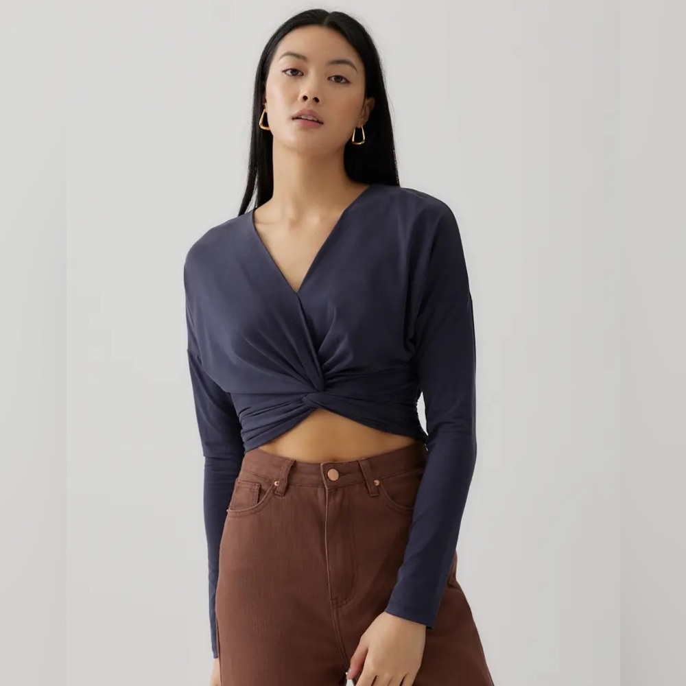 Love, Bonito Rebekah Cupro Knotted Crop Top